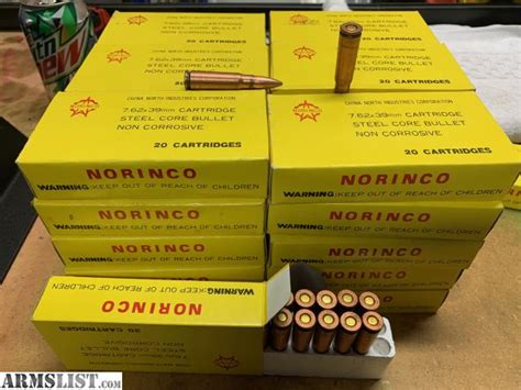 norinco steel core 7.62x39mm yellow box ammo for sale|norinco ammo 7.62x39 green box.